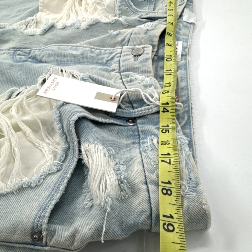 Good American Womens Acid Washed Jeans Size 15 Distressed Relaxed Soft 38x33 NEW - Picture 9 of 13
